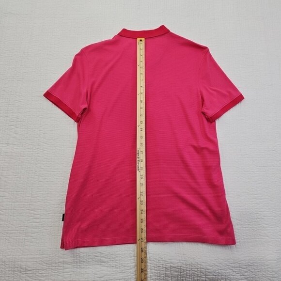 Calvin Klein The Liquid Touch Polo Men's Medium Pink Red Stripe EUC LN Tennis - Picture 15 of 16